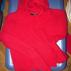 Red Knit Hoodie
